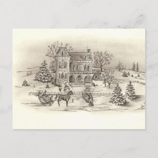 Briefkaart van het platteland