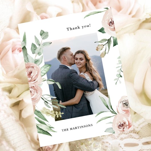 Briefkaart van het prachtige Blush Floral Photo We