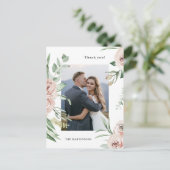Briefkaart van het prachtige Blush Floral Photo We (Staand voorkant)
