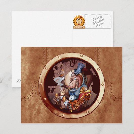 Briefkaart van het Punk Space Chimp Portal voor st (Voorkant / Achterkant)