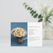 Briefkaart van het recept voor courgette en pellom (Staand voorkant)