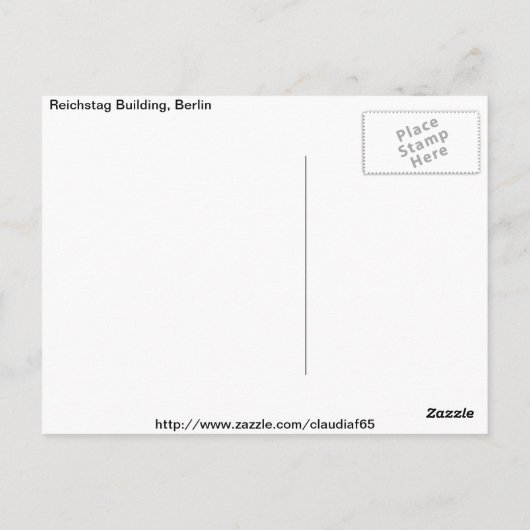 Briefkaart van het Reichstag-gebouw (Achterkant)