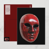 Briefkaart van het Rode Venice-masker (Voorkant / Achterkant)