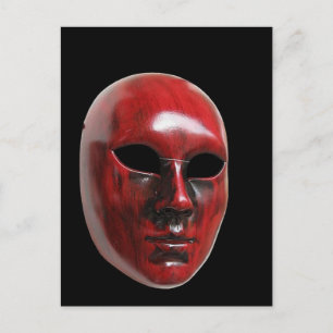 Briefkaart van het Rode Venice-masker