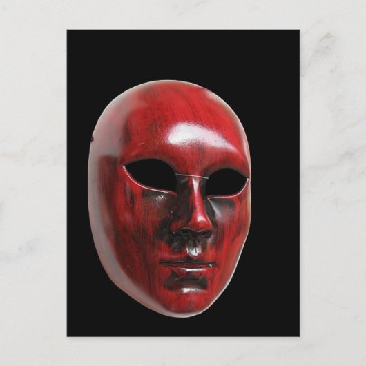 Briefkaart van het Rode Venice-masker (Voorkant)