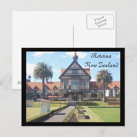 Briefkaart van het Rotorua-museum (Voorkant / Achterkant)