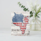 Briefkaart van het Sebago Lake Maine Map (Staand voorkant)