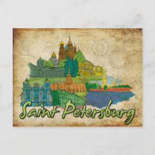 Briefkaart van het Sint-Petersburgse monumentenlan