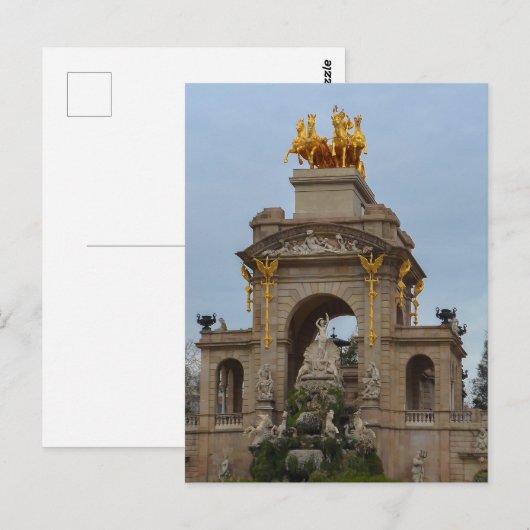 Briefkaart van het standbeeld van Ciutadella Park (Voorkant / Achterkant)