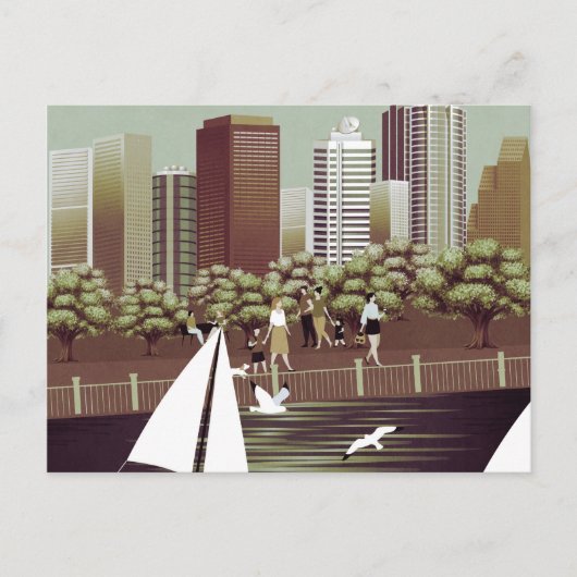 Briefkaart van het stedelijk landschap (Voorkant)