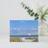 Briefkaart van het strand- en oceaanUitzicht (Staand voorkant)