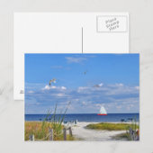 Briefkaart van het strand- en oceaanUitzicht (Voorkant / Achterkant)