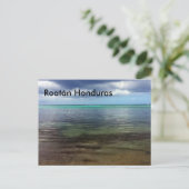 Briefkaart van het strand van Roatán Honduras (Staand voorkant)