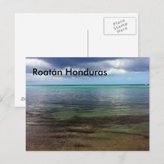 Briefkaart van het strand van Roatán Honduras (Voorkant / Achterkant)
