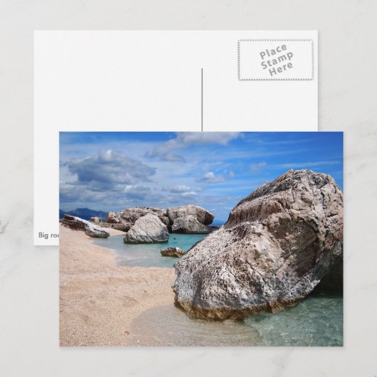 Briefkaart van het strand van Sardinië (Voorkant / Achterkant)