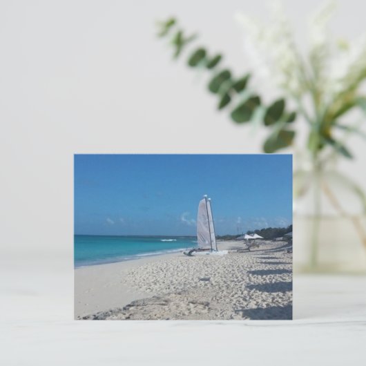 Briefkaart van het strand van Turks en Caicos (Staand voorkant)