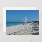 Briefkaart van het strand van Turks en Caicos (Voorkant / Achterkant)
