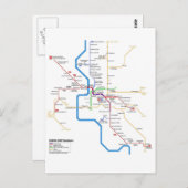 Briefkaart van het subwegsysteem Düsseldorf (Voorkant / Achterkant)