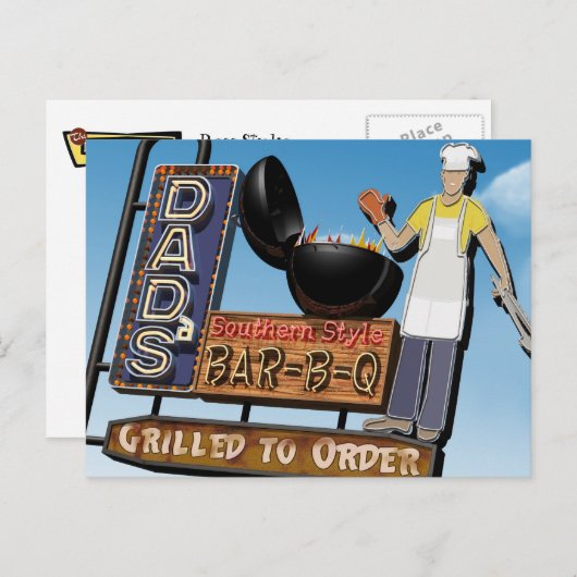 Briefkaart van het Teken van het Neon van de (Voorkant / Achterkant)