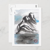 Briefkaart van het Tranquil Blue Mountain Landscap (Voorkant / Achterkant)