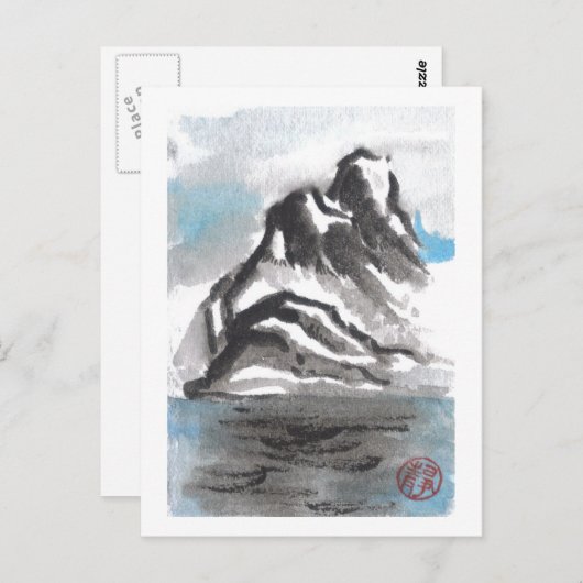 Briefkaart van het Tranquil Blue Mountain Landscap (Voorkant / Achterkant)