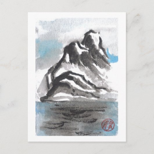 Briefkaart van het Tranquil Blue Mountain Landscap (Voorkant)