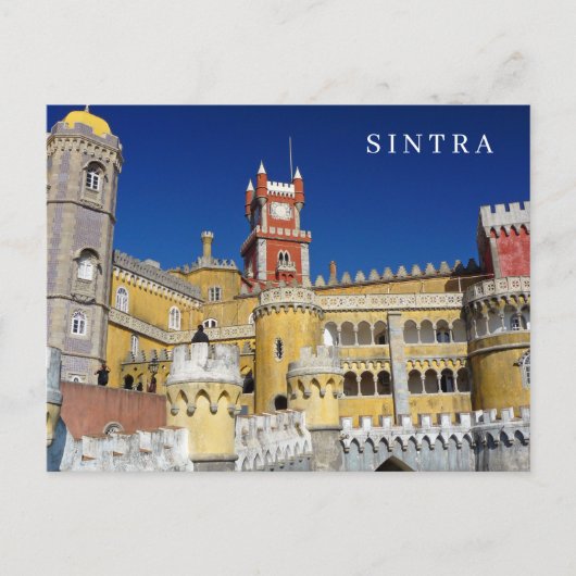 Briefkaart van het uitzicht Sintra Pena (Voorkant)