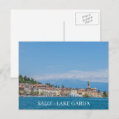 Briefkaart van het uitzicht van het meer Garda Sal (Voorkant / Achterkant)