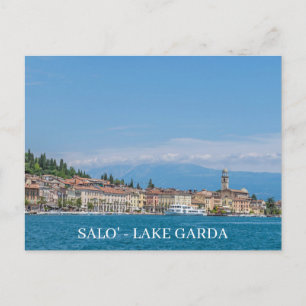 Briefkaart van het uitzicht van het meer Garda Sal