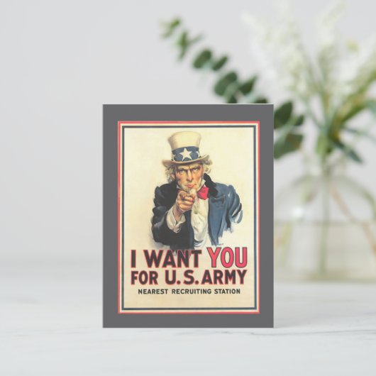  Briefkaart van het US Army Old Recrugement Poster (Staand voorkant)