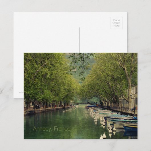 Briefkaart van het Vassé Canal, Annecy, Frankrijk (Voorkant / Achterkant)