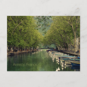 Briefkaart van het Vassé Canal, Annecy, Frankrijk