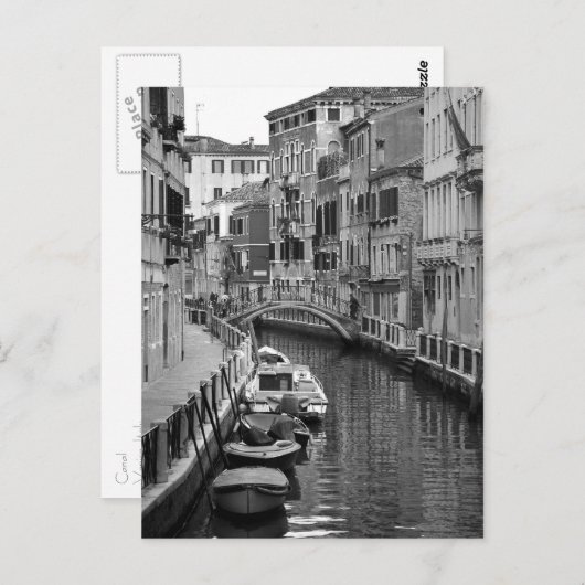 Briefkaart van het Venetiaans kanaal (Voorkant / Achterkant)