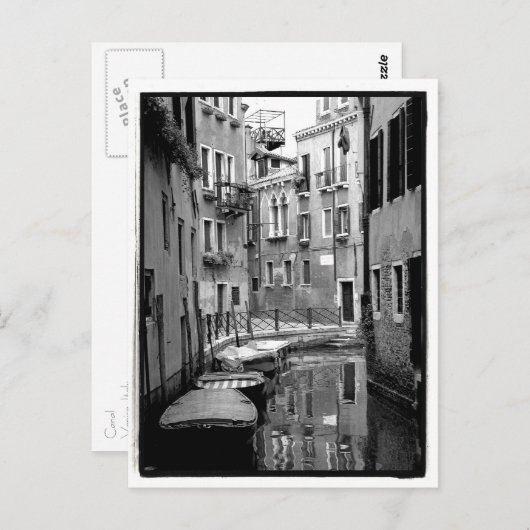 Briefkaart van het Venetiaanse Kanaal (Voorkant / Achterkant)