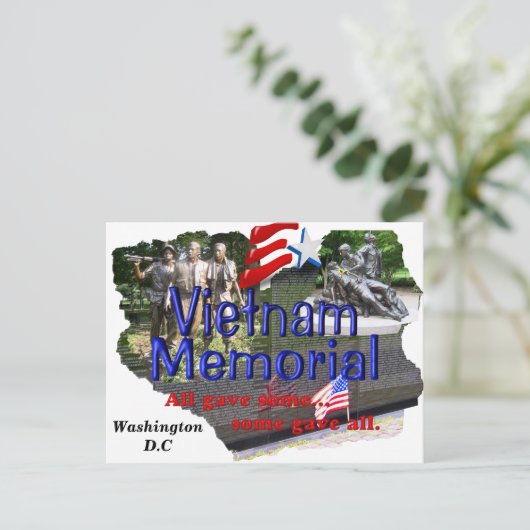 Briefkaart van het Vietnamese Memorial (Staand voorkant)