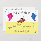 Briefkaart van het visthema Lobster Mobster Wedden (Voorkant / Achterkant)