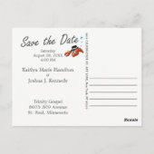 Briefkaart van het visthema Lobster Mobster Wedden (Achterkant)