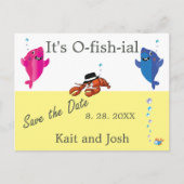 Briefkaart van het visthema Lobster Mobster Wedden (Voorkant)