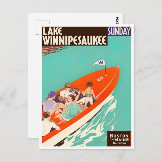 Briefkaart van het wijnjaar bij het meer Winnipesa (Voorkant / Achterkant)