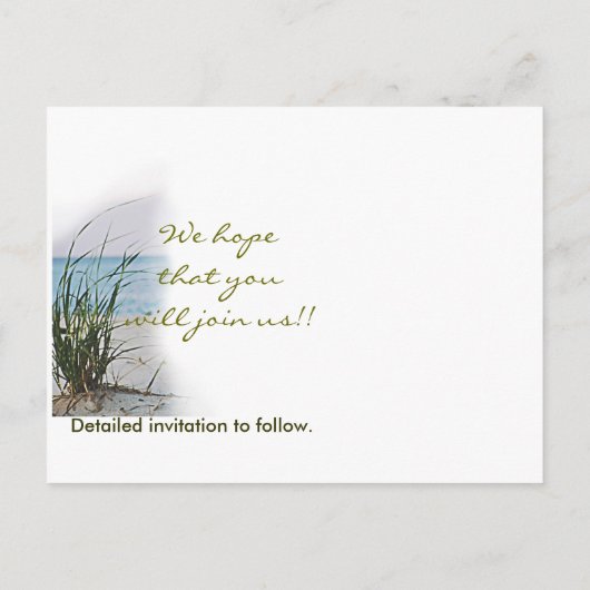 Briefkaart van het Windswept Beach Wedding (Achterkant)