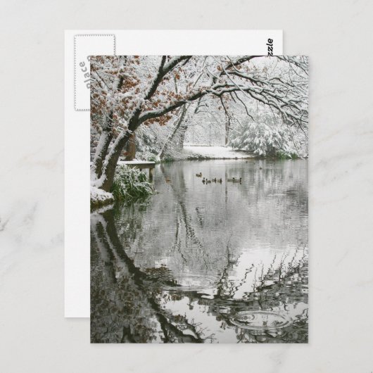 Briefkaart van het winterlandschap (Voorkant / Achterkant)