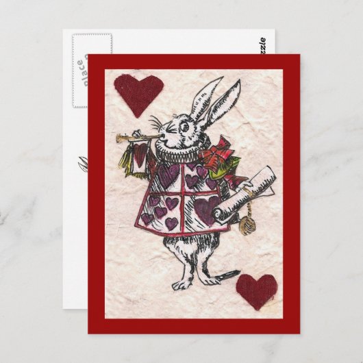 briefkaart van het witte konijnenhart (Voorkant / Achterkant)