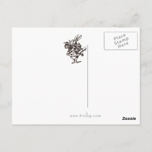 briefkaart van het witte konijnenhart (Achterkant)