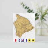Briefkaart van het zeeschema Hawaii Island (Staand voorkant)