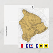 Briefkaart van het zeeschema Hawaii Island (Voorkant / Achterkant)