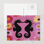 Briefkaart van het zoenen van zeepaardje (Voorkant / Achterkant)