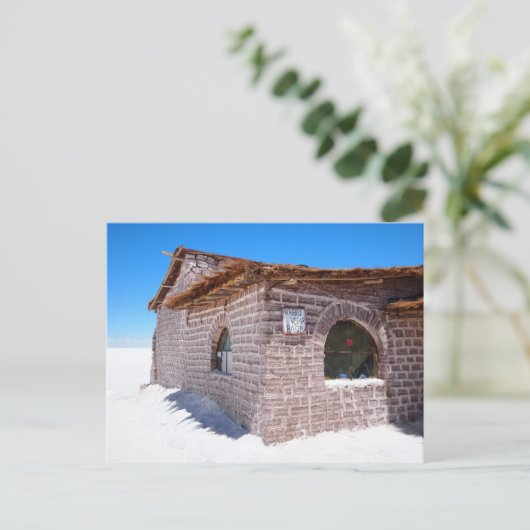 Briefkaart van het Zouthotel Uyuni (Staand voorkant)