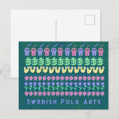Briefkaart van het Zweedse Folk Arts (Voorkant / Achterkant)