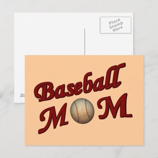 Briefkaart van honkbalmama (Voorkant / Achterkant)