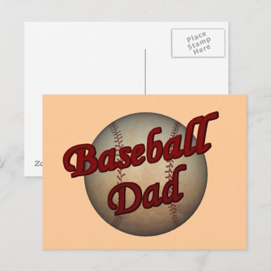 Briefkaart van honkbalpa (Voorkant / Achterkant)